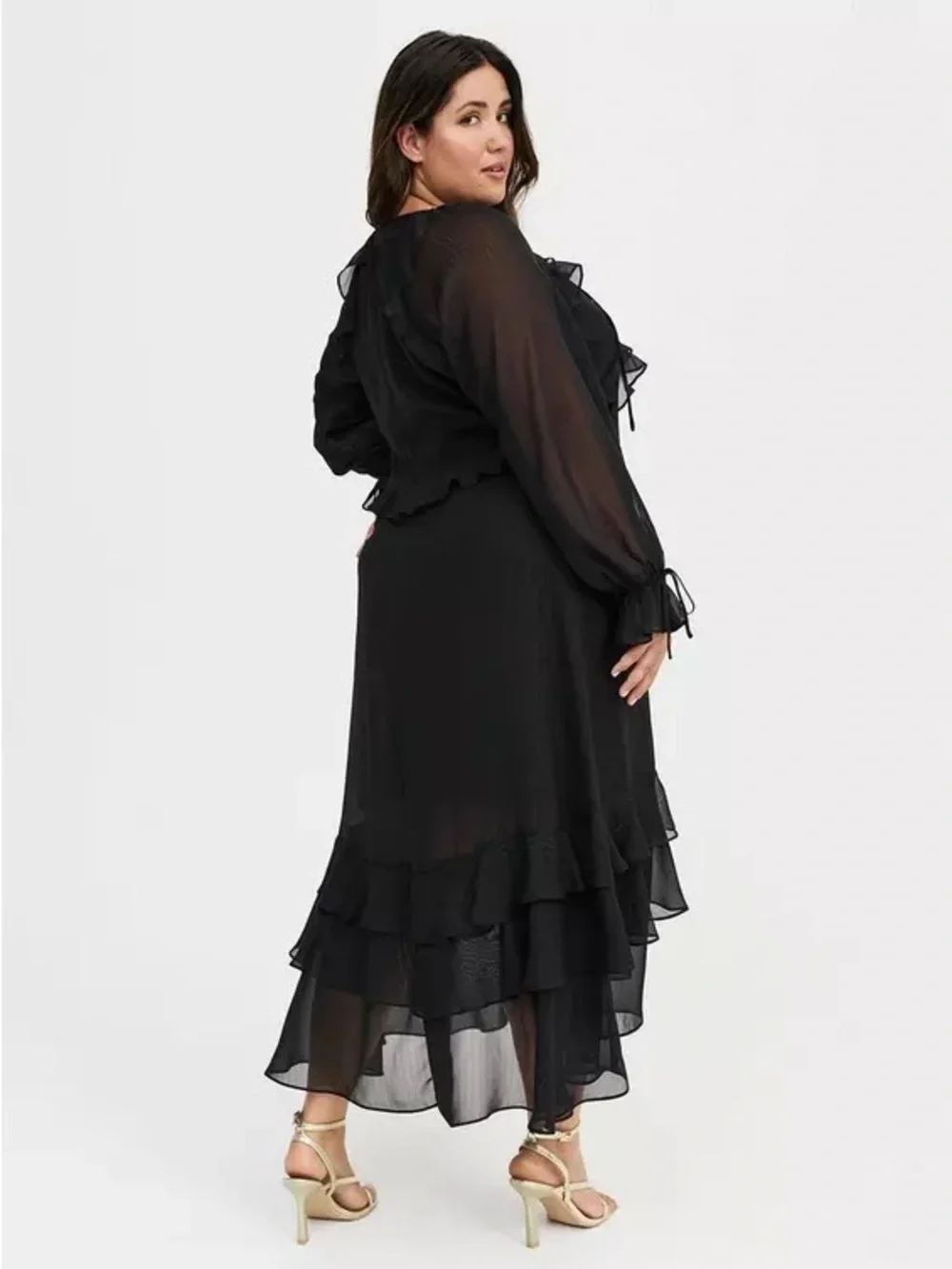 torrid Black Ruffle Tiered Maxi Dress - Picture 3 of 4